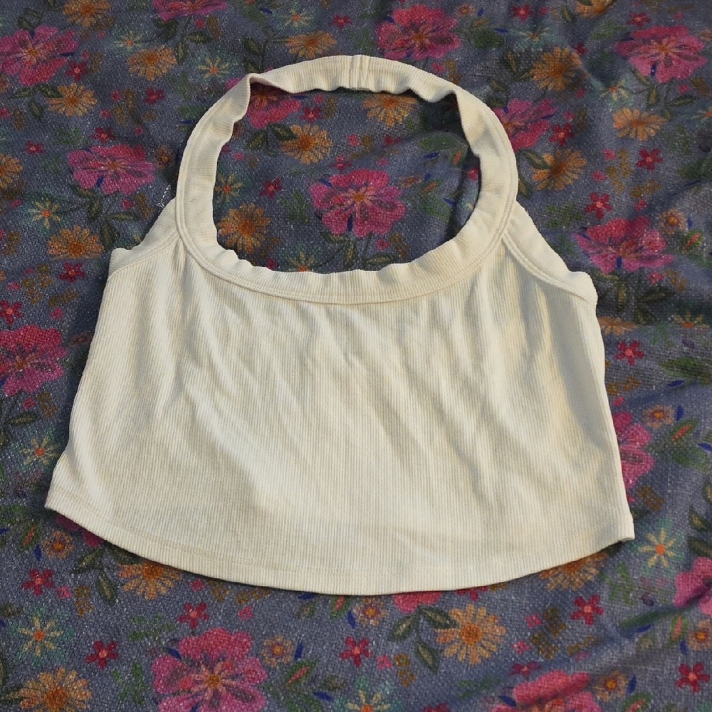 Joah Brown Cream Halter Neck Tank Top